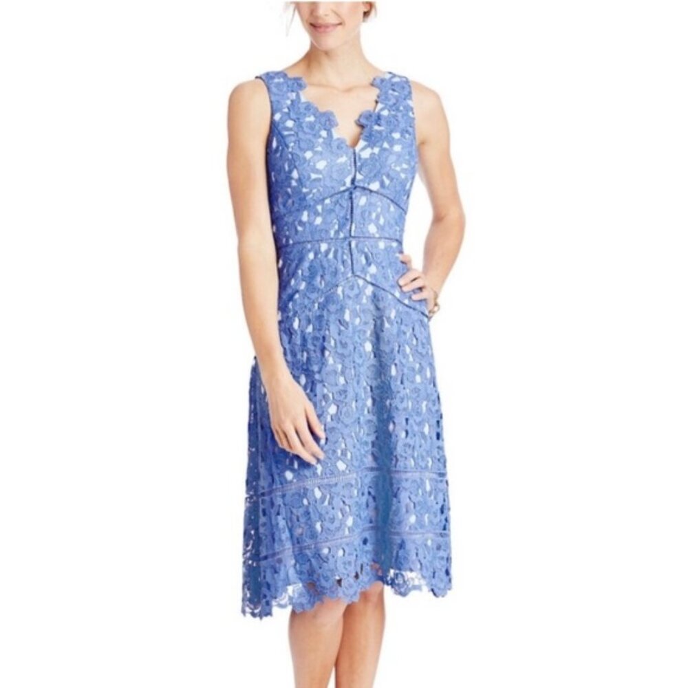 Vineyard Vines blue lace eyelet sleeveless cocktail dress